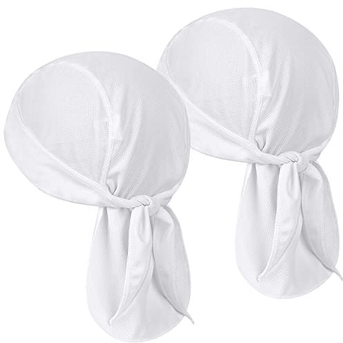 HASAGEI Sports Bandana Cap Herren Damen Biker Bandanas Kopftuch Hat (Weiß*2)