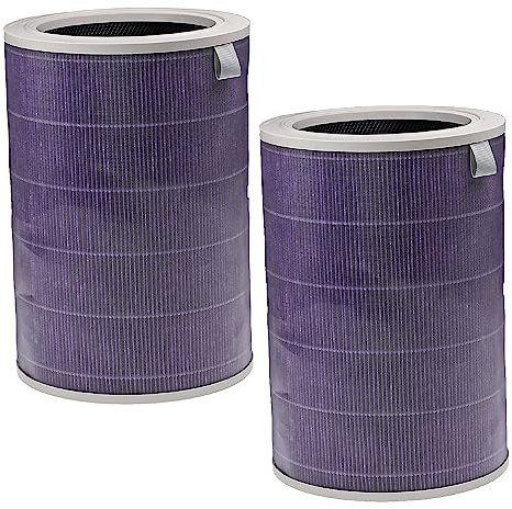 vhbw 2x HEPA Filter kompatibel mit Xiaomi Mi Air Purifier 3H Luftreiniger - Ersatz-Filter mit integriertem Aktivkohle-Filter, antibakteriell