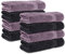 Komfortec 8er Handtücher 50x100 cm Set aus 100% Baumwolle, Frottee, Weich, Schwarz/Violett