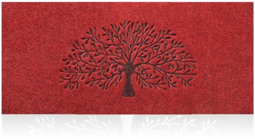 AOAOPQ Door Tree of Life Mats Indoor Outdoor Heavy Duty Doormats Indoor Stylish Large 45x120cm Rubber Door Mat Perfect Dust Grabbing Outdoor Indoor Door Mat Red