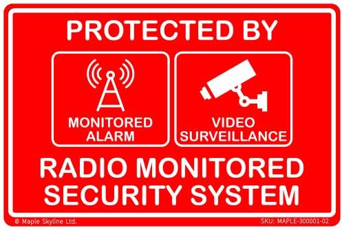 Outdoor Weatherproof Home DIY/Professional Laser Engraved Sign | Radio Monitored Security System | Size M