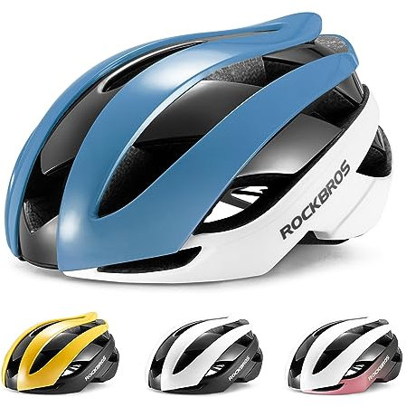 ROCKBROS Fahrradhelm Rennradhelm Leichter Radhelm M/L 55-61 cm Verstellbarer Allround-Helm Belüftung 7 Farben für Erwachsene Damen und Herren