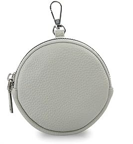 stylx Fashion You Want Damen Münzbörse aus echtes Leder, kleine Geldbörse mit Reißverschluss, Mini Portemonnaie Coin Pocket für Frauen Mädchen Kinder (hellgrau)