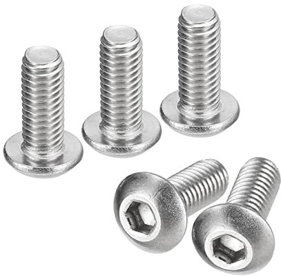 QUARKZMAN #10-32x1/2 Botón Hueca Cabeza Tornillos, 20uds 304 Inoxidable Acero Sujetadores Hexagonal Pernos Tornillos, Completa Rosca Hexagonal Accionamiento Tornillos