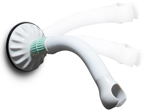 MANEA Supporto Doccia Flessibile Senza Foratura - Supporto per Doccietta con Ventosa Ultra Forte - Fissaggio Pomello Doccia Regolabile Orientabile Universale - Supporto per doccia regolabile a 360°