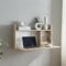 [en.casa] Wall folding table Rautalampi Folding table with shelf and 2 compartments Folding desk Wall table Folding desk for wall mounting White oak look 83 x 48 x 14.5 cm