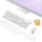 Mardiko Cloud Mouse & Keyboard Support, Memory Foam Wrist Rest with Anti-Skid Coasters, Ergonomic Pad for Office, Home, Games, White