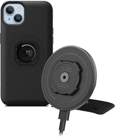 Quad Lock Adhesive Dashboard/Console Car Phone Holder Kit with MAG Wireless Charging Head V2 and MAG Phone Case for iPhone 14 Plus