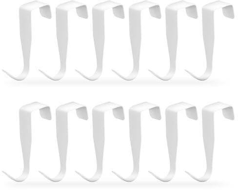 Wisebom Ganchos para puerta, juego de 16 ganchos para colgar ropa, ganchos para puertas, ganchos para ventanas, ganchos decorativos para puerta en forma de S de acero inoxidable, ganchos para puerta