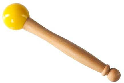 Fame F-SBM-Y Klangschalenschlägel Gelb, Hochwertiger Mallet, Kunststoffkopf, Ergonomische Gewichtung, Stabiler Holzgriff, Raumfüllender Sound, Geeignet für Drums