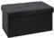 BRIAN & DANY Faltbarer sitzhocker Leinen Sitzbank mit Stauraum, Schwarz, 76 x 38 x 38cm