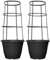 Muddy Hands Set of 2 – 9.5 Litre Black Plastic Trellis Planters Climbing Plants Support Sweet Pea Runner Bean Tomato Plant Pots