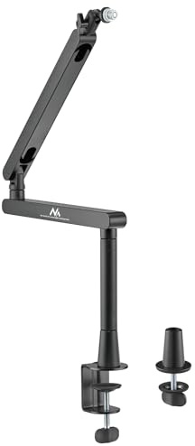 Maclean MC-971 Mikrofonarm, Professioneller Mikrofonständer, Mikrofonarm, Maximale Belastung: 2 kg, Tischmontage, Verstellbare Höhe: von 144 bis 706 mm, Griff mit Gewinden: 3/8 und 5/8