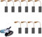 10 Stück, Kohlebürsten Kohlen, 5*8*15mm, Elektrowerkzeug Kohlebürsten Ersatz, Fest und Stabil,Gute Elektrische und Thermische Leitfähigkei,Geeignet für Winkelschleifer,Schneidemaschinen,Elektrohämmer