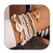 HUASAI Shell Bracelets for Women White Seashell Bracelet Starfish Pearl Bracelet for Summer