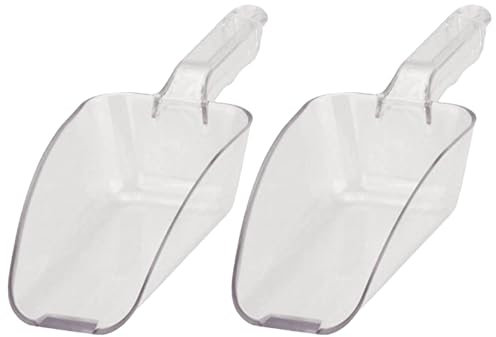 Concept4u 2 x 100ml Polycarbonate Ice Scoop 3.5oz Plastic Clear Ice Shovel Heavy-Duty Utility Scoop Ideal for Food, Flour, Candy, Popcorn & Kitchen Use