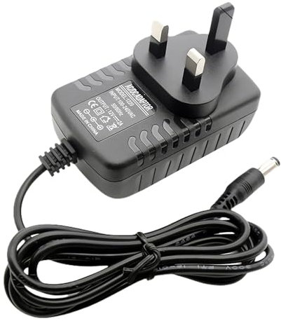 AC to DC 12V 3A Power Supply Adapter, Plug UK 5.5mm x 2.1mm, for LED Strip Lights, Security Camera, Router, Audio, ADSL Cats, CCTV, DVR, NVR Wall Charger for Home and Office Use