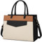 RAINSMORE Handtasche Damen Umhängetasche 2 in 1 Shopper Damen 15.6 Zoll Groß PU Leder Laptoptasche Damen Wasserdicht Arbeitstasche für Business Büro Schule