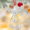 Weihnachtsengel 2024 für Weihnachtsbaumschmuck, Weihnachtsengel zum Aufhängen, Ornament für Feiertage, dekoratives jährliches Andenken, Geschenk (Metall, Silber)