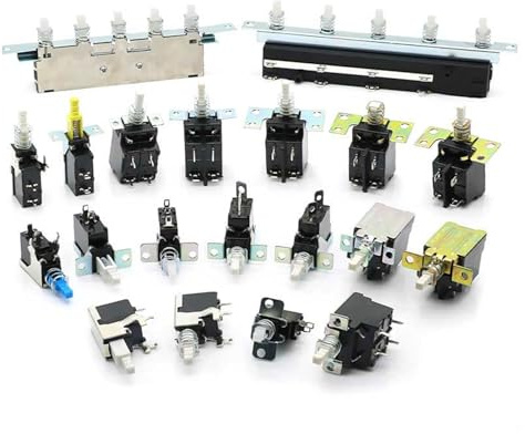 10Pcs 2/4 Pins Power Switch Self-locking Switch Push Button Switch of Range Hood 250V AC Straight Keys(Spacing 23)