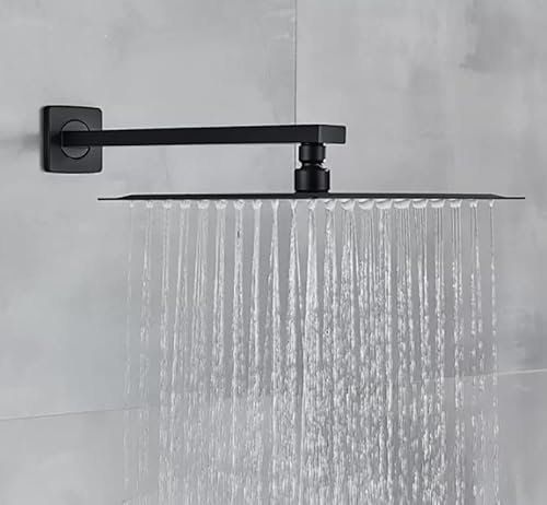 Grifo de ducha de mano, empotrable, juego completo para hoteles, centros de baño, piscinas, gimnasios, color negro