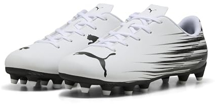 PUMA Attacanto II FG/AG Jr, Zapatillas de fútbol, Blanco White/Negro Black, 32 EU