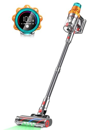 REBANIC Cordless Vacuum Cleaners for Home,8-in-1/65Min/600W/48Kpa Powerful Suction,Self-Standing Cordless Stick Vacuum Cleaner,Lightweight Anti-Tangle Rechargeable Vacuum for Floor/Carpet/Pet Hair/Car