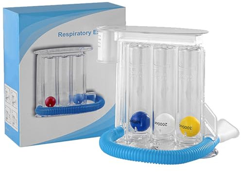 Atemtrainer Lungenfunktion Tiefatemtrainer,Atemübungen für Lungen,Lungenfunktion Tiefatemtrainer mit 3-Kammer,Atemübungsgerät,Lungentrainer Atemtrainer,Lungenfunktionstest Gerät