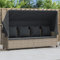 Xichuzi Sonnenliege mit Dach und Kissen Hellgrau Poly Rattan, Gartenliege, Liegestuhl, Sonnenstuhl, Sonneninsel Outdoor, Liegen, Gartenmöbel, Bäderliege, Relaxliege - 368358