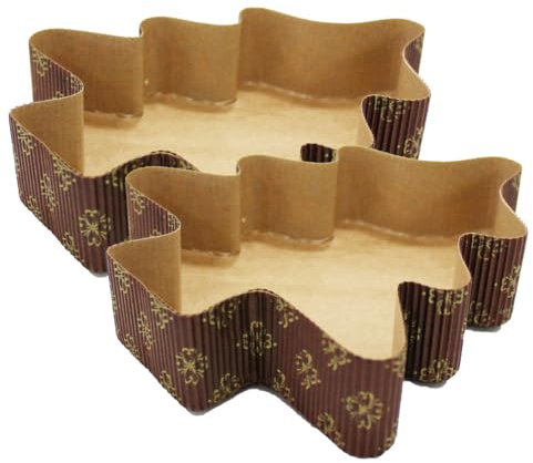 MA MAISON 2 Stampi Albero 750 gr Quantità Max Impasto, Stampo a Forma di Albero di Natale, Carta da Forno, Colore beige