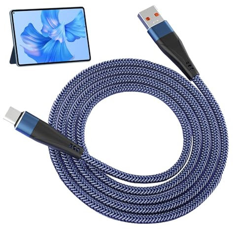 Cable 10A rápido USB tipo C Cable nylon trenzado Carga ultrarrápida Cable de carga C USB Carga rápida Cable de carga rápida móvil Cable 120W rápido Accesorios carga rápida USB C smartphone Fi