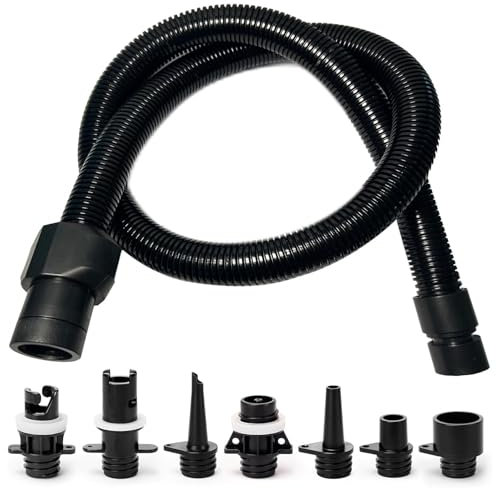 Estgora Paddle Board Pump Adapter Set, Sup Air Pump Hose with 7 Nozzles for Inflatable Paddleboard, Boat, Tent, Pool, Paddle Board Accessories Replacement Parts for Electric SUP Pump, Rafts, Kayak