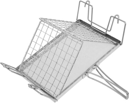 VERDANVERSE Edelstahl Camping Toaster Faltbar Tragbar Toaster Grillrost Für Brot Und Frühstück Vielseitiger Quadratischer Faltbarer Toasterrost Für Outdoor Camping Und Haushalt