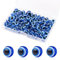100 Pcs Blue Evil Eye Beads for Jewelry Making 10mm Evil Eye Beads Cute Eyeball Bead Round Bead Charms for DIY Crafts Bracelets Necklace Earrings Anklets Beading Classes (10mm/0.4 inch)