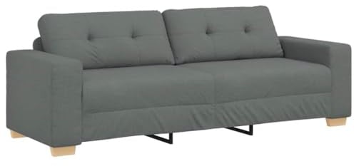vidaXL 3-Sitzer-Sofa Dunkelgrau 220x78x80 cm Stoff