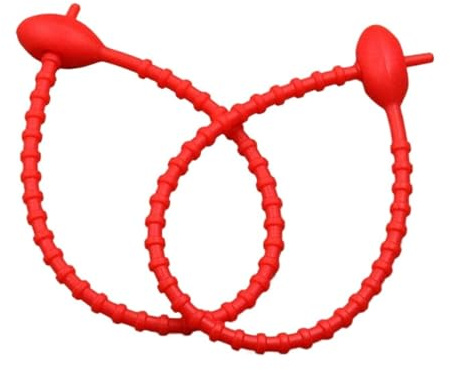Silikon Kabelbinder 10Pcs Silikon Reusable Tasche Krawatten Twist Draht Befestigen Kabel Zip Krawatte Headset Daten Linie Draht Universal(Red)