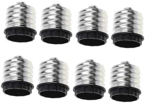 Adaptateur E40 vers E27 Noir, pour Lampe, Lot de 8 Pièces | Sûr et Pratique, Installation Facile, Alliage D'aluminium et Pvc, pour Boutiques et Garages