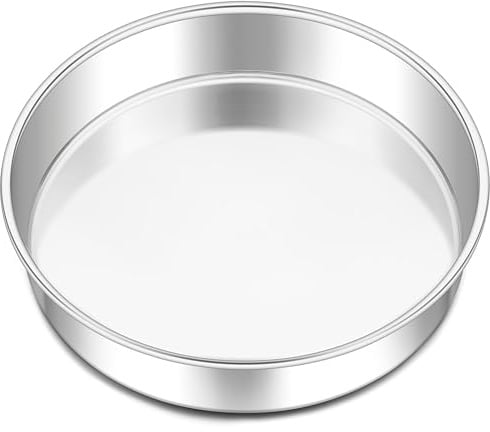 Homikit Edelstahl Backform Rund, 28cm Kuchenform Tortenform Backformen | Groß Kuchenbackform, für Kuchen Brownies Torten, Hochglanzpoliert, Rostfrei, Leicht zu Reinigen & Spülmaschinenfest