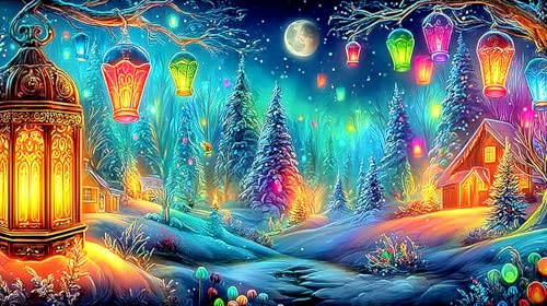 Fantasy-Nacht-Szene Puzzles 1000 Teile Schwer Spielzeug Lernspiel Impossible Herausforderung Spielzeug für Erwachsene und Kinder ab 14 JahrenFantasy-Nacht-Szene38x52cm/1000pcs