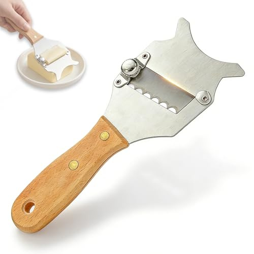 Zlokdraxy Mandoline Truffe, Rape a Truffe Épaisseur Réglable - Hachoir et Trancheur avec Manche en Bois et Trou de Suspension, Idéal pour Couper les Truffes, Chocolat, Fromage et Beurre