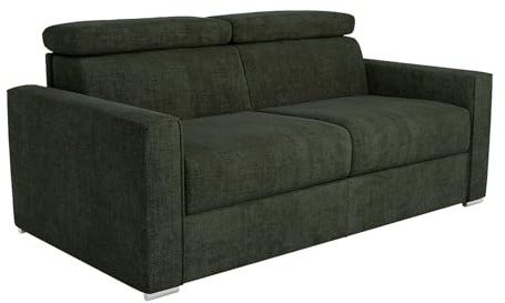 Vente-unique - Schlafsofa 3 Vizir - Polyester - tannengrün