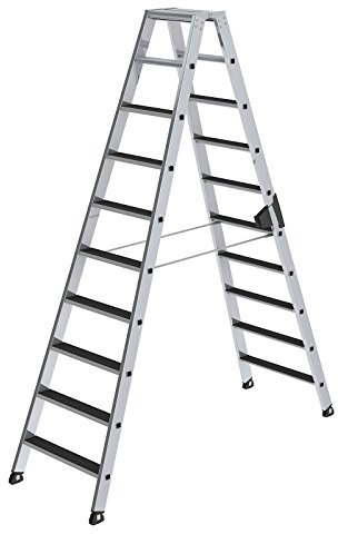 Aluminium-Stehleiter - clip-step - beidseitig begehbar, 2x10 Stufen - 41610
