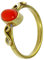CHICNET Messing Ringe S-Form Spiralen Karneol oval antik golden dünn nickelfrei Tribal Stein Schmuck 50 (15.9)