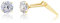 9ct yellow gold 3mm white cubic zirconia cz Andralok stud earrings / gift box