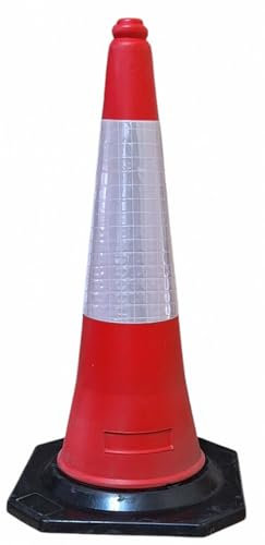 Cône de signalisation réfléchissant 750 cms avec Base en caoutchouc