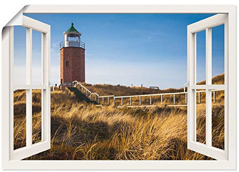 ARTLAND Wanddeko Poster & Kunstdrucke Wandposter 100x70 cm Strand Meer Leuchtturm Küste Sonnenuntergang Meerblick Maritim S8QZ