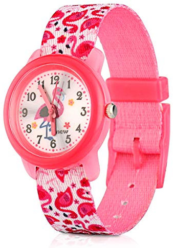 ele ELEOPTION Kinder-Armbanduhr, wasserdicht, süßes Cartoon-Design, rundes Zifferblatt, Nylonband, Quarz-Armbanduhr
