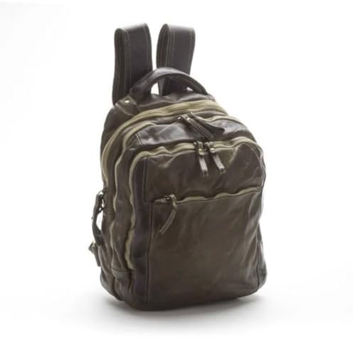 BZNA Bag Flipp Grün Backpacker Designer Rucksack Unisex Schultertasche Leder Italy Neu