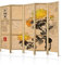 murando - Paravent Innen Raumteiler Holz Blumen 225x172 cm 5-teilig Japanische Trennwand Raumtrenner Room Divider Mobiler Sichtschutz Spanische Wand Raum Abtrennung Japan p-B-0004-z-c