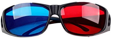 Lot de 3 paires de lunettes stéréo 3D avec verres rouge et bleu - pour expérience visuelle de films et anaglyphes - Respectueuses de l’environnement et pratiques